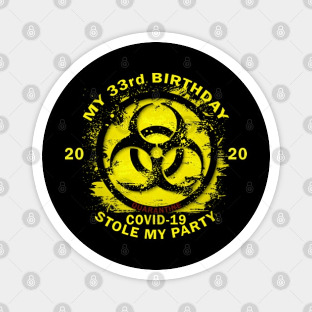 33rd Birthday Quarantine Magnet by Omarzone